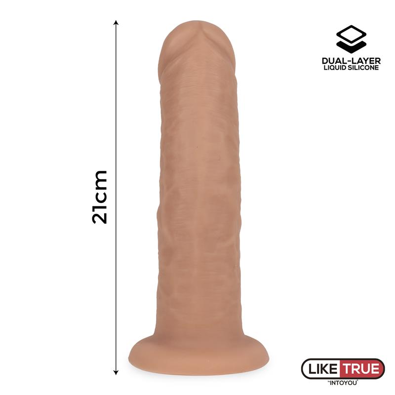 LIKETRUE - DILDO REALISTA SILICONA LÍQUIDA DUAL LAYER 8.25