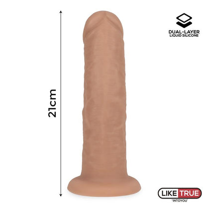 LIKETRUE - DILDO REALISTA SILICONA LÍQUIDA DUAL LAYER 8.25