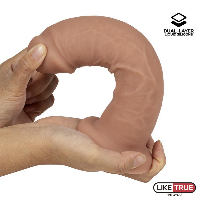 LIKETRUE - DILDO REALISTA SILICONA LÍQUIDA DUAL LAYER 8.25