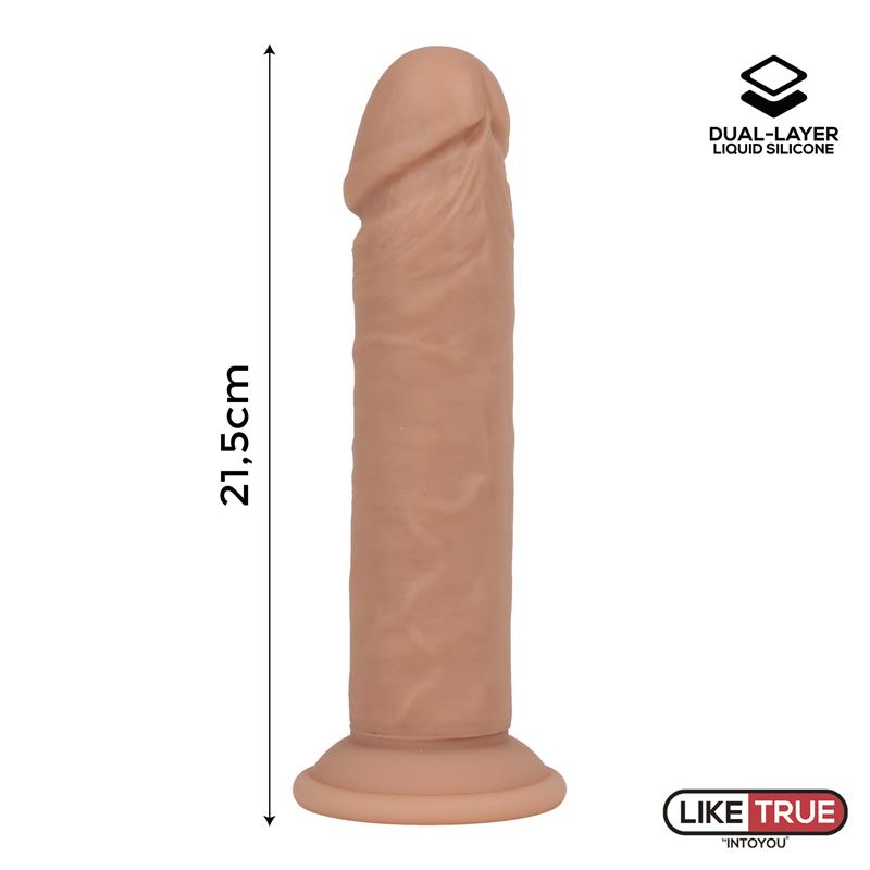 LIKETRUE - DILDO REALISTA SILICONA LÍQUIDA DUAL LAYER 8.5