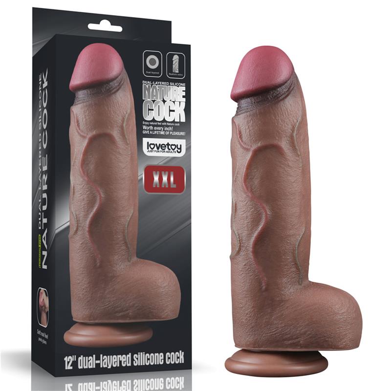 LOVETOY - DILDO SILICONA DUAL LAYERED XXL 12