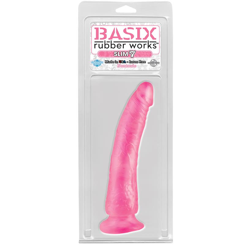 BASIX RUBBER WORKS - DILDO SLIM 17,78 CM ROSA