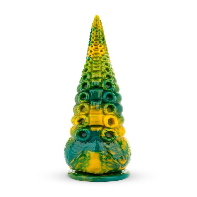 MYTHICAL MATES - DILDO TENTACLE DELIGHT VERDE Y AMARILLO 22.4 CM - 8.8