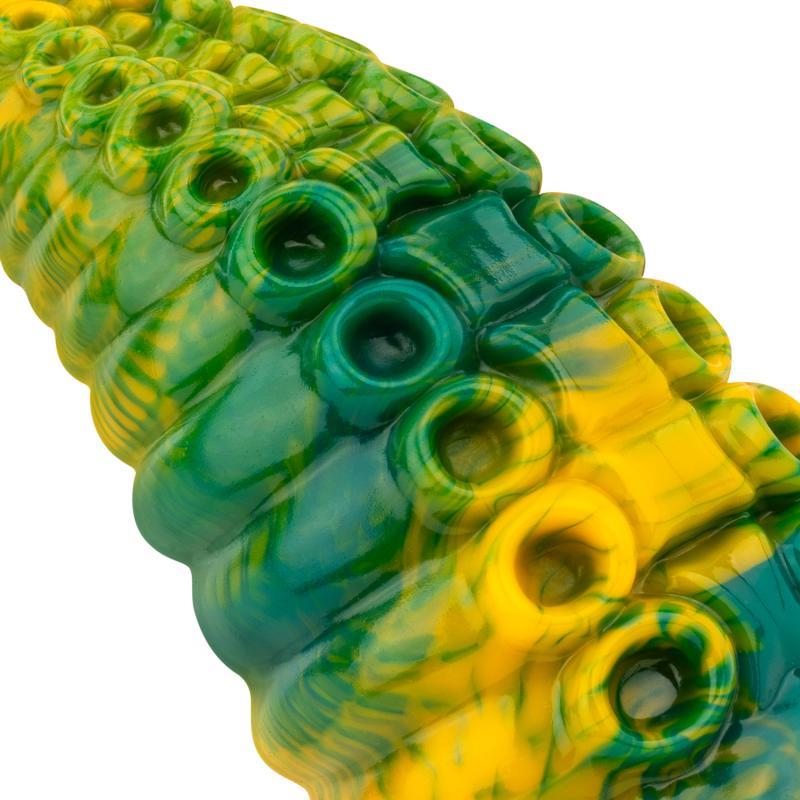 MYTHICAL MATES - DILDO TENTACLE DELIGHT VERDE Y AMARILLO 22.4 CM - 8.8