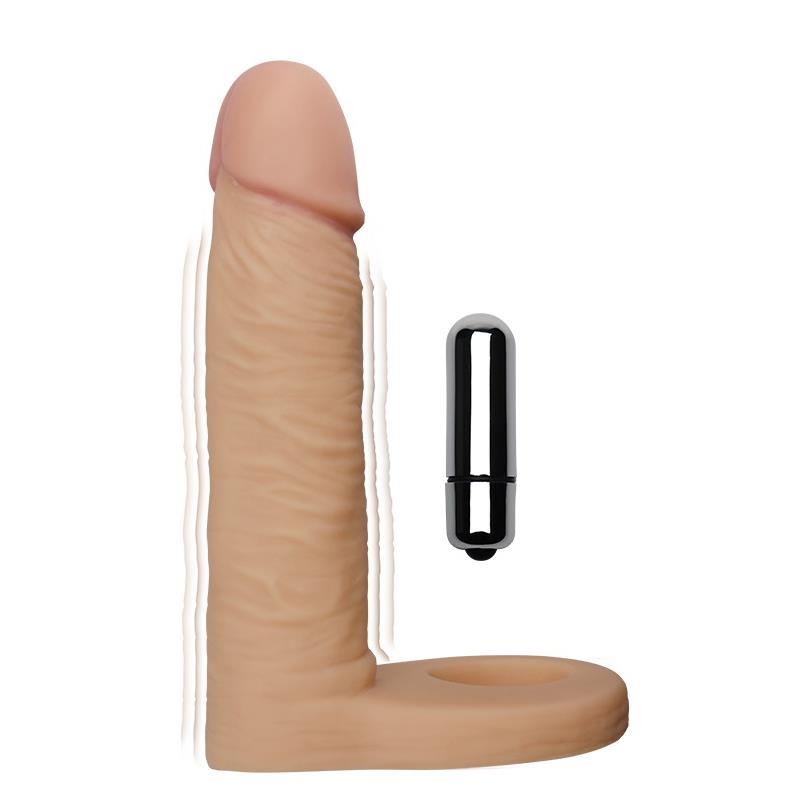 LOVETOY - DILDO THE ULTRA SOFT DOUBLE CON VIBRACIÓN 5.8 NATURAL