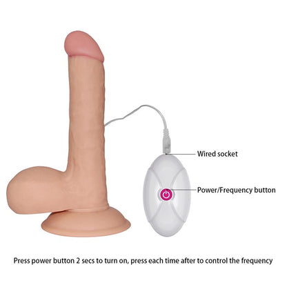 LOVETOY - DILDO THE ULTRA SOFT DUDE CON VIBRACIÓN 7.5 NATURAL