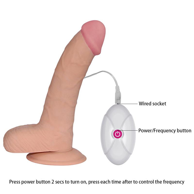 LOVETOY - DILDO THE ULTRA SOFT DUDE CON VIBRACIÓN 8.8 NATURAL