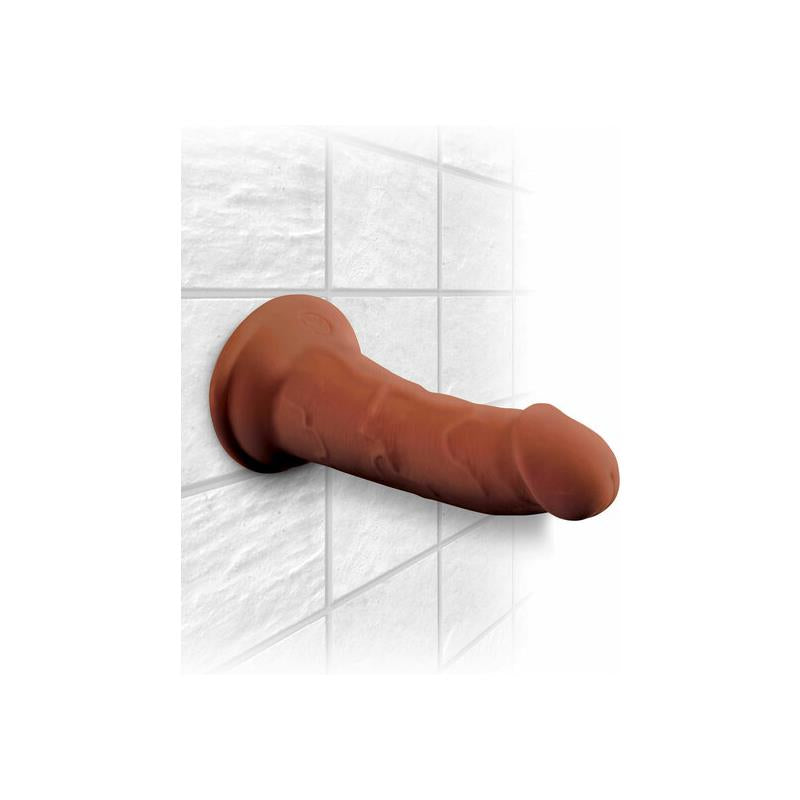 KING COCK - DILDO TRIPLE DENSIDAD 6 CARAMELO