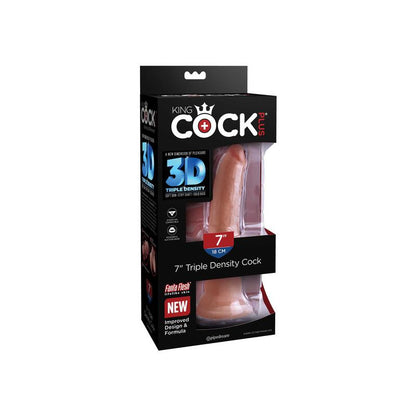 KING COCK - DILDO TRIPLE DENSIDAD 7 CARAMELO