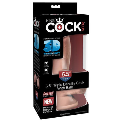 KING COCK - DILDO TRIPLE DENSIDAD CON TESTÍCULOS 6.5