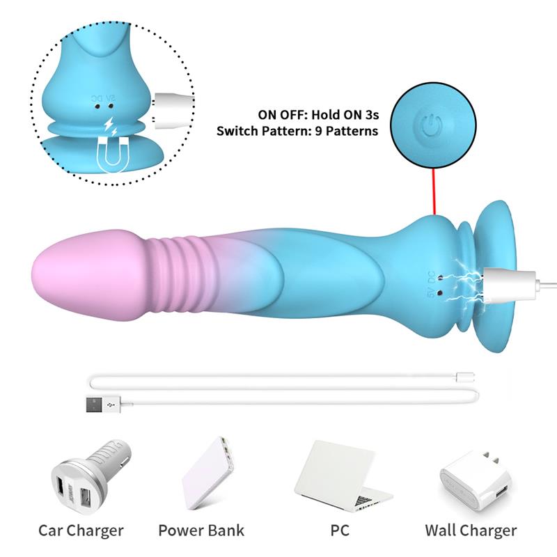 URBAN SKY - DILDO VIBRADOR CON THRUSTING Y VENTOSA 19.2 CM