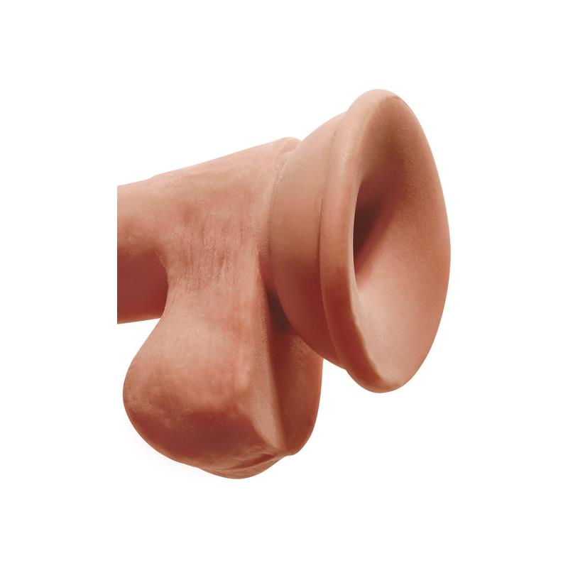 KING COCK - DILDO TRIPLE DENSIDAD CON TESTÍCULOS 6.5 CARAMELO