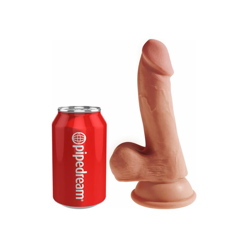KING COCK - DILDO TRIPLE DENSIDAD CON TESTÍCULOS 6.5 CARAMELO