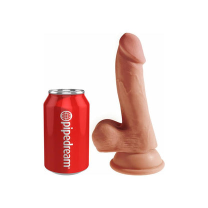 KING COCK - DILDO TRIPLE DENSIDAD CON TESTÍCULOS 6.5 CARAMELO