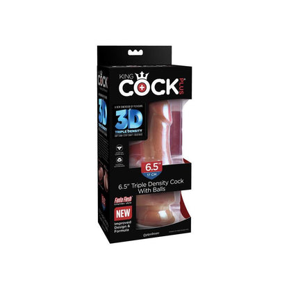 KING COCK - DILDO TRIPLE DENSIDAD CON TESTÍCULOS 6.5 CARAMELO