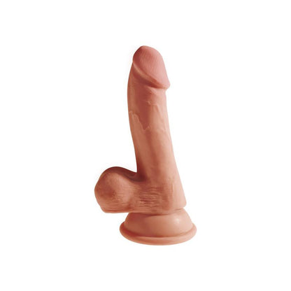 KING COCK - DILDO TRIPLE DENSIDAD CON TESTÍCULOS 6.5 CARAMELO