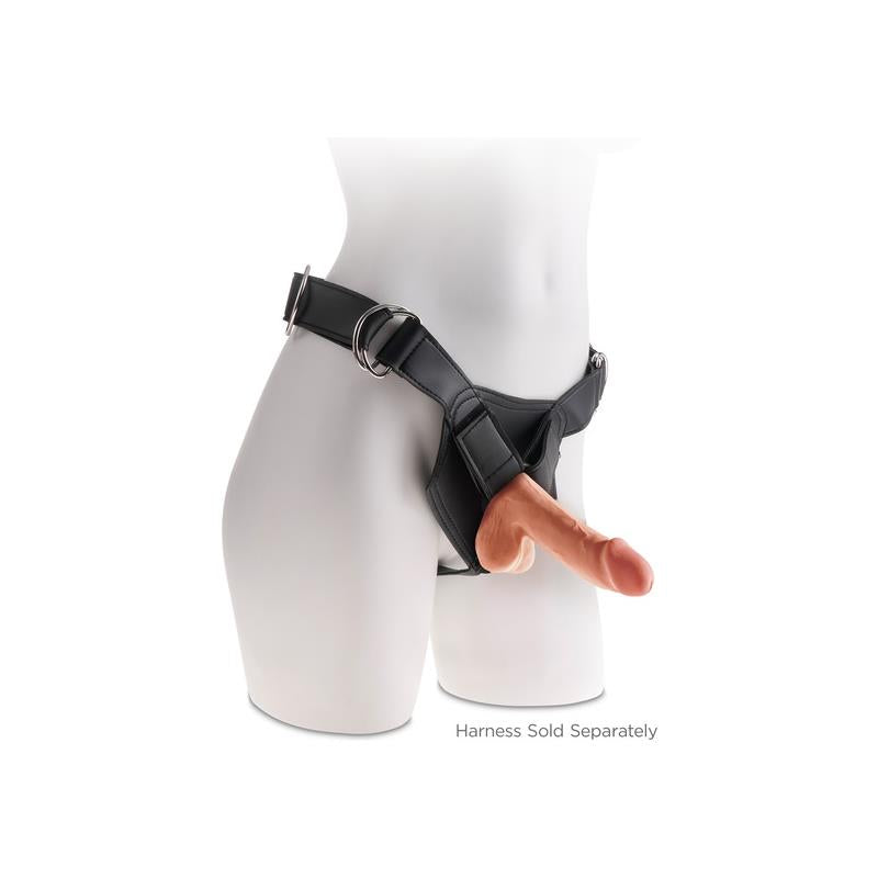 KING COCK - DILDO TRIPLE DENSIDAD CON TESTÍCULOS 6.5 CARAMELO