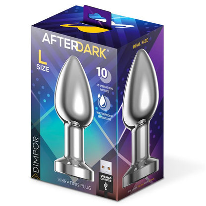 AFTERDARK - DIMPOR PLUG ANAL CROMADO CON VIBRACIÓN USB MAGNÉTICO TALLA L