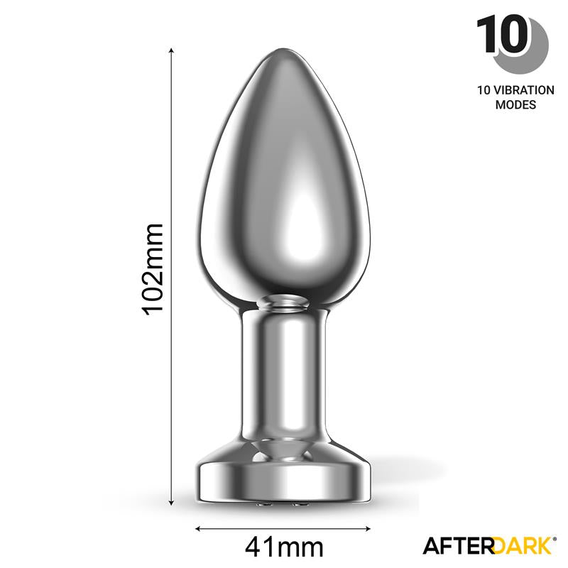 AFTERDARK - DIMPOR PLUG ANAL CROMADO CON VIBRACIÓN USB MAGNÉTICO TALLA L