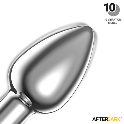 AFTERDARK - DIMPOR PLUG ANAL CROMADO CON VIBRACIÓN USB MAGNÉTICO TALLA L