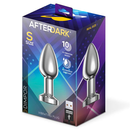 AFTERDARK - DIMPOR PLUG ANAL CROMADO CON VIBRACIÓN USB MAGNÉTICO TALLA S