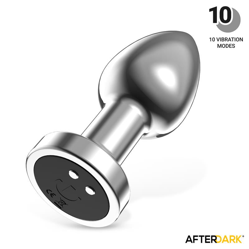 AFTERDARK - DIMPOR PLUG ANAL CROMADO CON VIBRACIÓN USB MAGNÉTICO TALLA S