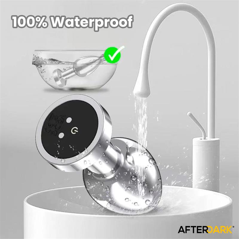 AFTERDARK - DIMPOR PLUG ANAL CROMADO CON VIBRACIÓN USB MAGNÉTICO TALLA S