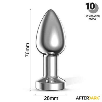 AFTERDARK - DIMPOR PLUG ANAL CROMADO CON VIBRACIÓN USB MAGNÉTICO TALLA S