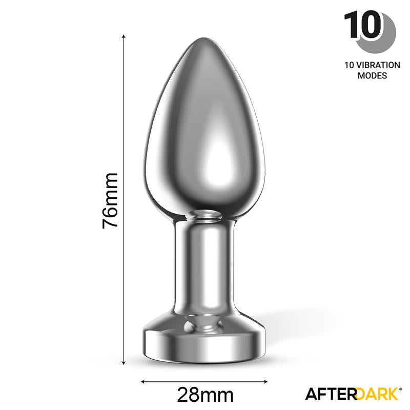 AFTERDARK - DIMPOR PLUG ANAL CROMADO CON VIBRACIÓN USB MAGNÉTICO TALLA S
