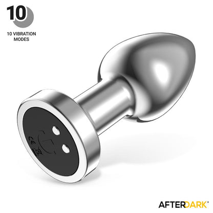 AFTERDARK - DIMPOR PLUG ANAL CROMADO CON VIBRACIÓN USB MAGNÉTICO TALLA S