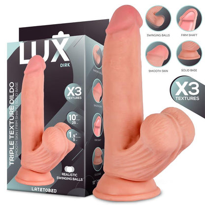 LUX - DIRK DILDO TRIPLE DENSIDAD CON TESTÍCULOS OSCILANTES 10