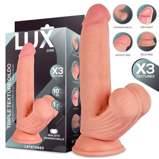 LUX - DIRK DILDO TRIPLE DENSIDAD CON TESTÍCULOS OSCILANTES 10