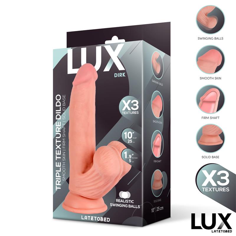 LUX - DIRK DILDO TRIPLE DENSIDAD CON TESTÍCULOS OSCILANTES 10