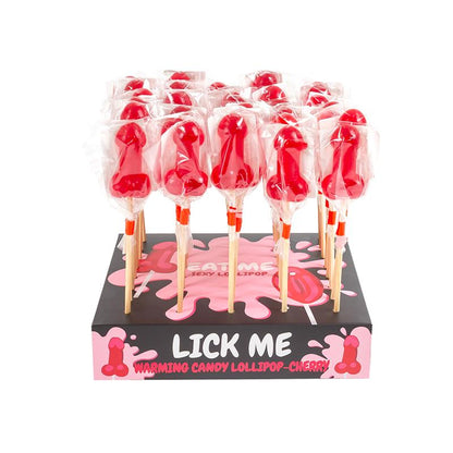 SECRET PLAY - DISPLAY PIRULETA PENE CEREZA EFECTO CALOR PICANTE 40PCS
