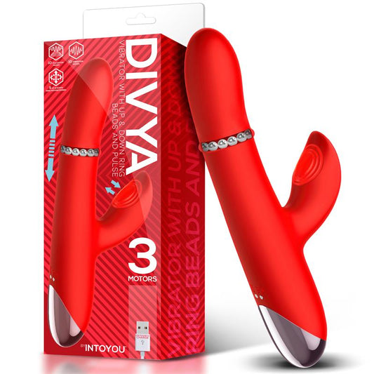 INTOYOU - DIVYA VIBRADOR CON ARO DE BOLAS INTERNAS UP AND DOWN Y PULSACIÓN 3 MOTORES INDEPENDIENTES USB