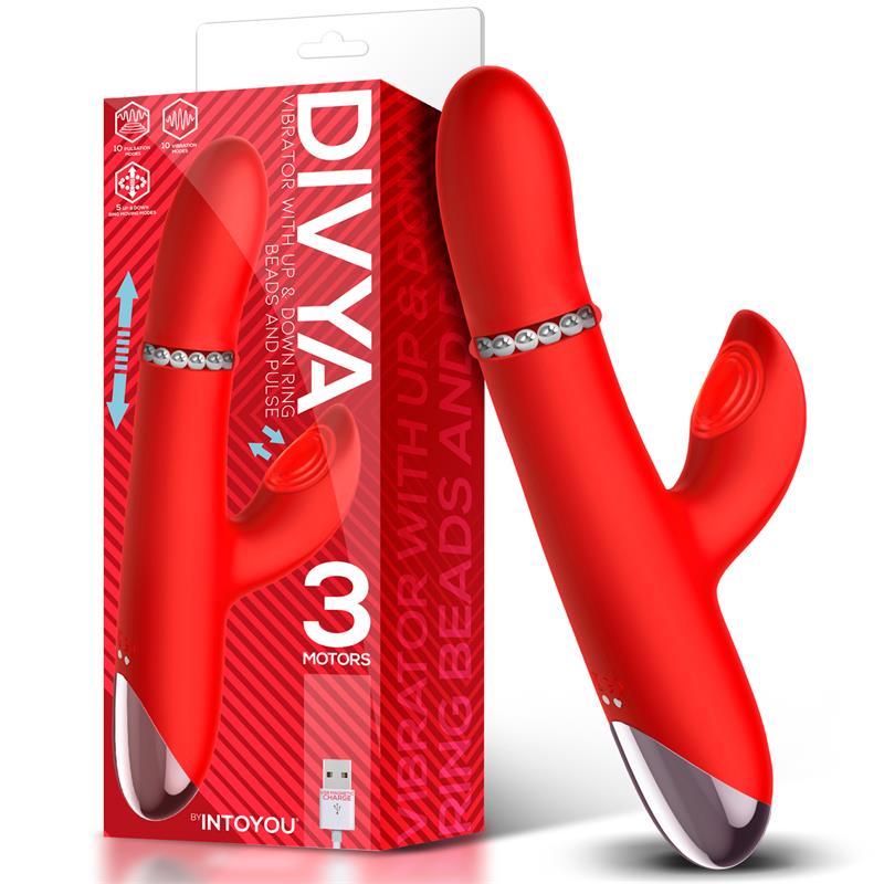 INTOYOU - DIVYA VIBRADOR CON ARO DE BOLAS INTERNAS UP AND DOWN Y PULSACIÓN 3 MOTORES INDEPENDIENTES USB