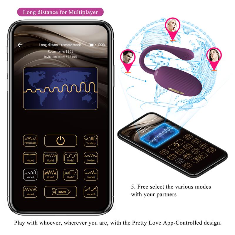 PRETTYLOVE - DOREEN HUEVO VIBRADOR CON ELECTRO SHOCK Y APP