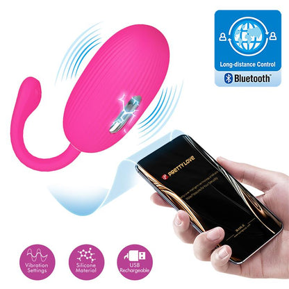 PRETTYLOVE - DOREEN HUEVO VIBRADOR CON ELECTRO SHOCK Y APP