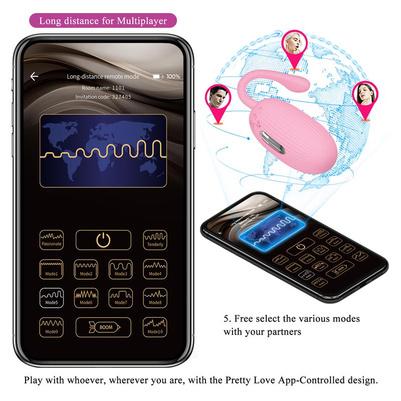 PRETTYLOVE - DOREEN HUEVO VIBRADOR CON ELECTRO SHOCK Y APP
