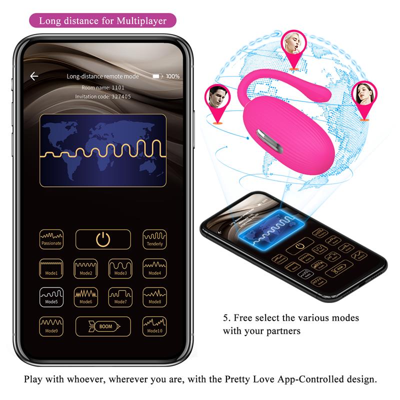 PRETTYLOVE - DOREEN HUEVO VIBRADOR CON ELECTRO SHOCK Y APP