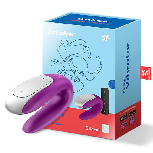 SATISFYER - DOUBLE FUN VIBRADOR PARA PAREJAS CON APP Y CONTROL REMOTO VIOLETA