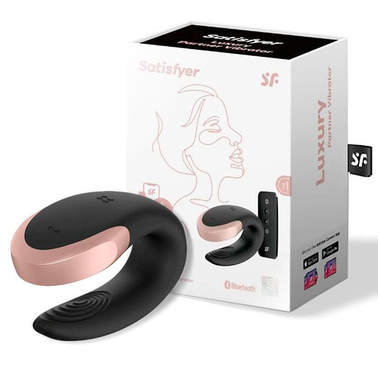 SATISFYER - DOUBLE LOVE LUXURY VIBRADOR PARA PAREJAS CON APP NEGRO