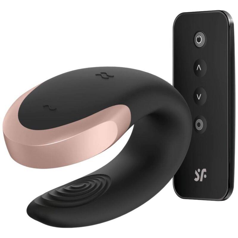 SATISFYER - DOUBLE LOVE LUXURY APP-CONTROLLED COUPLES VIBRATOR BLACK