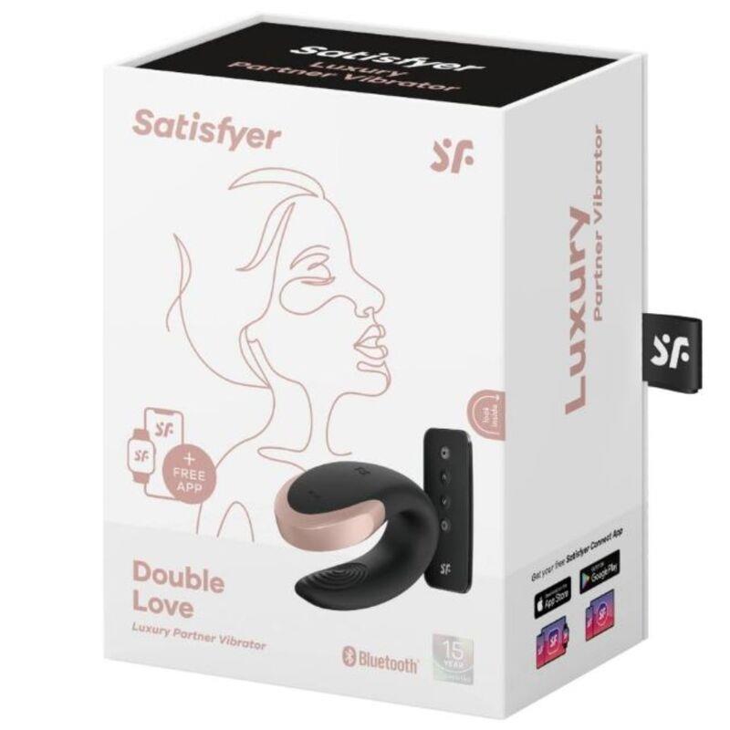 SATISFYER - DOUBLE LOVE LUXURY VIBRADOR PARA PAREJAS CON APP NEGRO