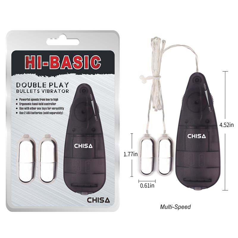 CHISA - DOUBLE PLAY BALAS VIBRADORAS 11.5CM NEGRO