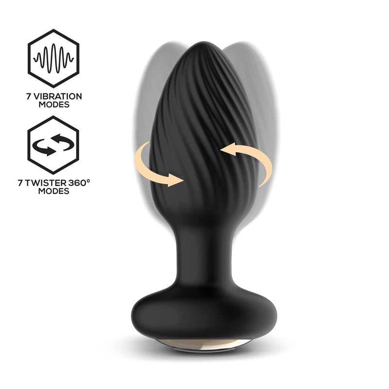 INTOYOU - DRAGO PLUG ANAL VIBRACIÓN, MOVIMIENTO TWISTER 360º Y CONTROL REMOTO
