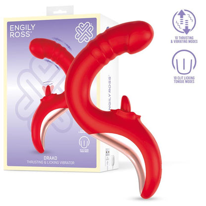 ENGILY ROSS - DRAKO VIBRADOR CON THRUSTING Y LENGUA OSCILANTE 360º