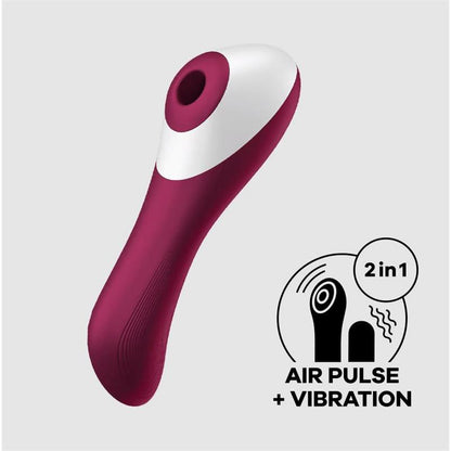 SATISFYER - DUAL CRUSH VIBRADOR Y SUCCIONADOR USB ROJO