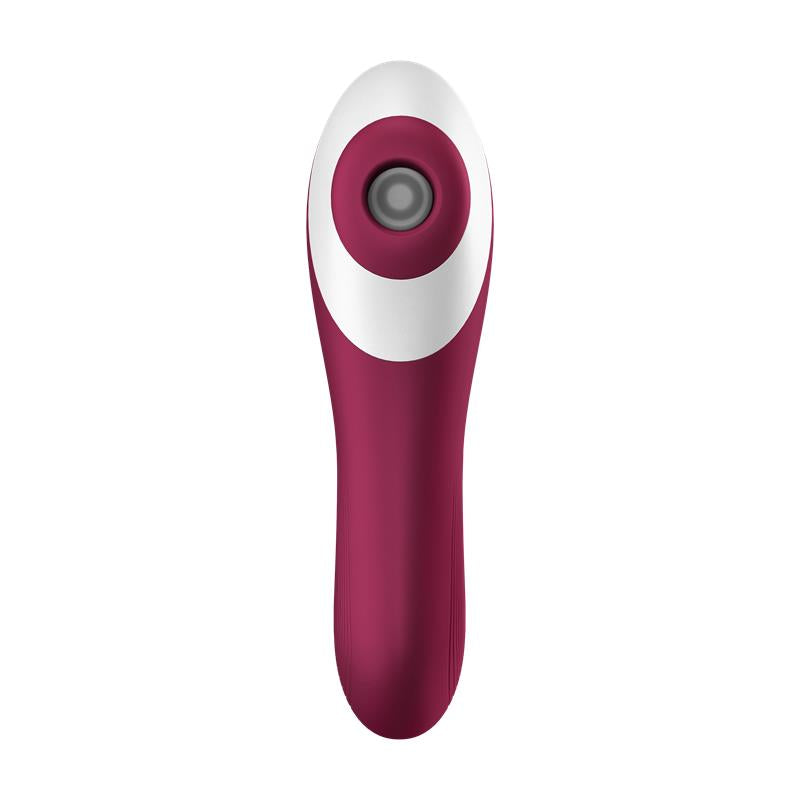 SATISFYER - DUAL CRUSH VIBRADOR Y SUCCIONADOR USB ROJO
