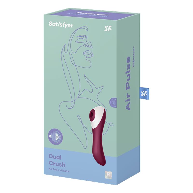 SATISFYER - DUAL CRUSH VIBRADOR Y SUCCIONADOR USB ROJO